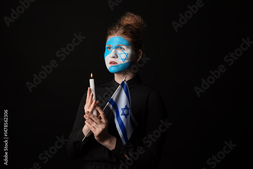 Young woman with burning ca...