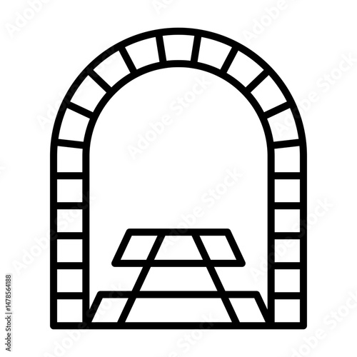 Rail Tunnel with Track Inside