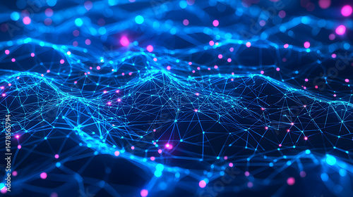 Visualizing ai neural network dynamics virtual space abstract graphics digital environment futuristic perspective ultraclear concept photo