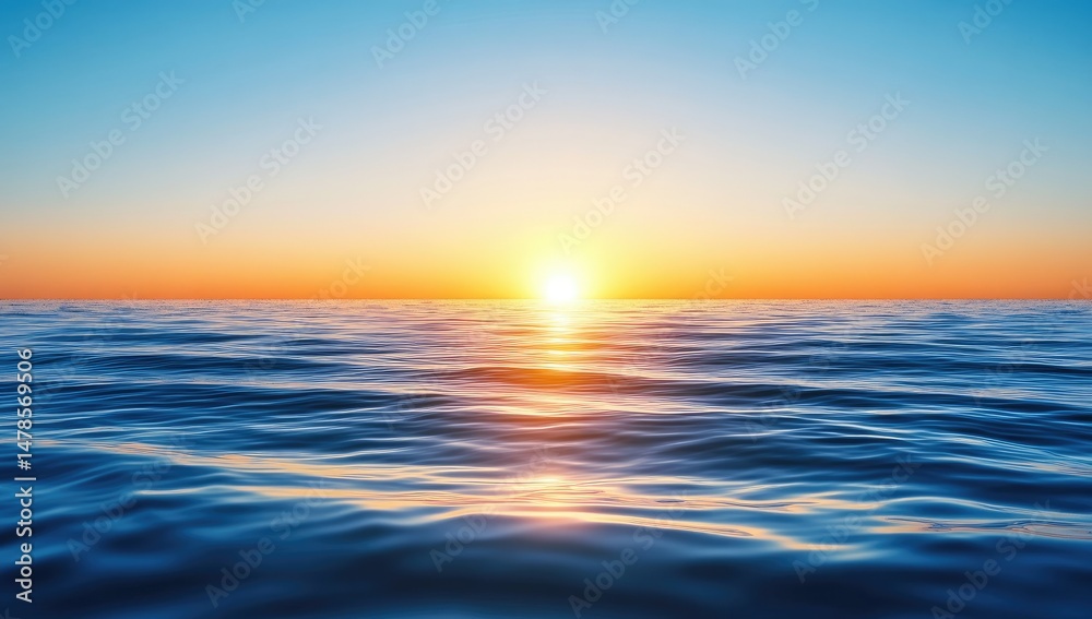 Obraz premium Sunset Ocean Horizon Seascape. (1)