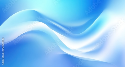 Abstract design with flowing light blue and white curves.