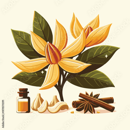 plant, blossom, flora, nature, aromatherapy, bloom, natural, flower, leaf, yellow, aroma, cananga, tropical, beauty, botanical, isolated, green, perfume, spa, background, organic, essential, oil, frag