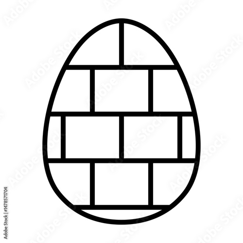 Egg Decorated with Brick Stack Pattern