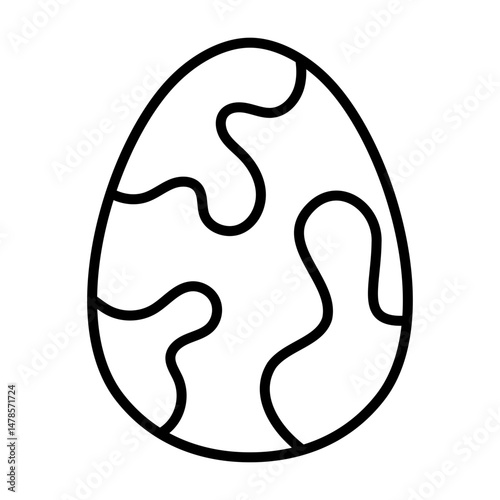 Egg Painted with Marble-Like Texture