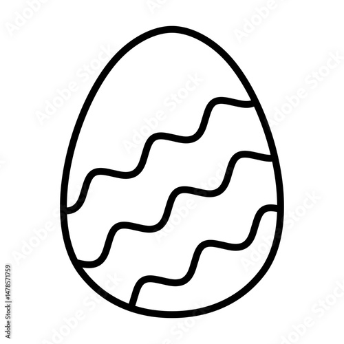 Egg Decorated with Diagonal Waves