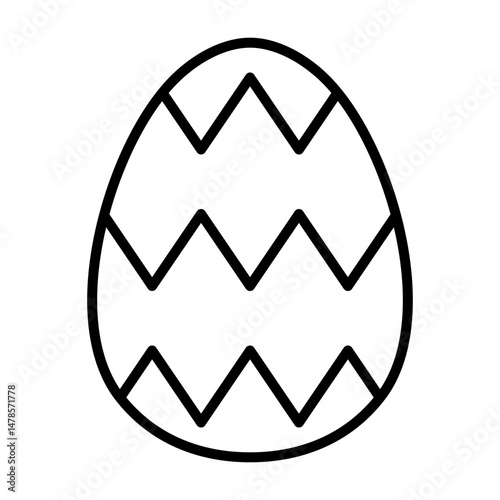 Egg Adorned with Triangle Stripe Pattern