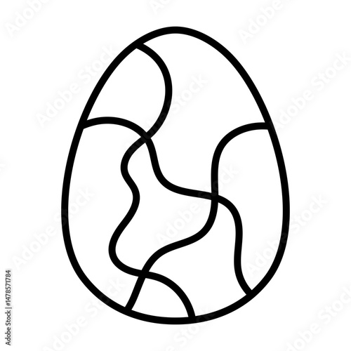 Egg Featuring Abstract Wavy Design
