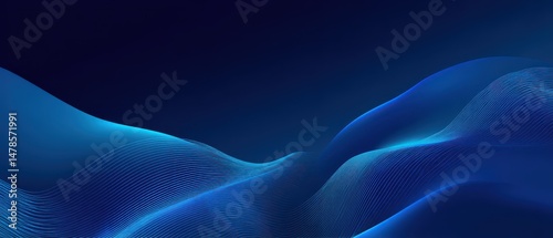 Wallpaper Mural Abstract digital design of flowing blue forms Torontodigital.ca