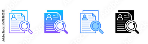 Document Review Multi Style Icon Set