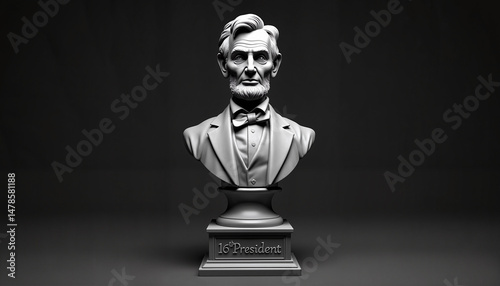 Lincoln bust sculpture on dark background
