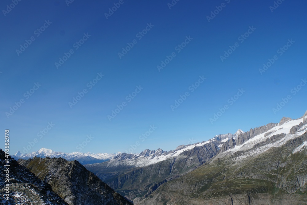 Obraz premium Swiss Alps view from Eggishorn view point in Switzerland