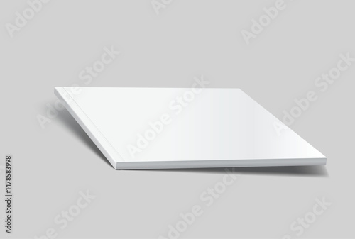 Vector realistic 3d landscape magazine mockup with white blank covers template on background. For the business presentation magazine, notebook, booklet, brochure, catalogue or a publisher advertising
