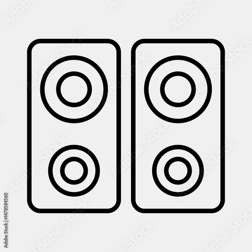 Icon music device. Computer components elements. Icon in line style.
