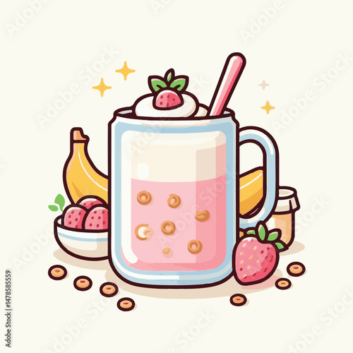 yogurt, smoothie, fruit, fresh, food, diet, summer, healthy, dessert, breakfast, sweet, milk, organic, milkshake, delicious, glass, drink, strawberry, background, cocktail, beverage, shake, dairy, veg