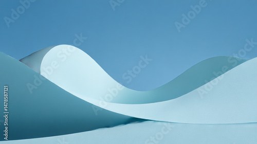 Abstract blue waves background wallpaper for desktop aesthetic modern minimalist design element graphic resource