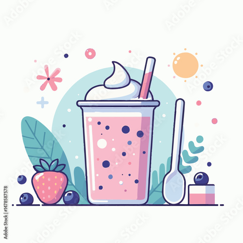 yogurt, smoothie, fruit, fresh, food, diet, summer, healthy, dessert, breakfast, sweet, milk, organic, milkshake, delicious, glass, drink, strawberry, background, cocktail, beverage, shake, dairy, veg