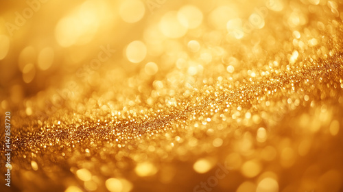 Golden sand texture with soft focus, warm tones, and blurred seascape, evoking serene summer tranquility