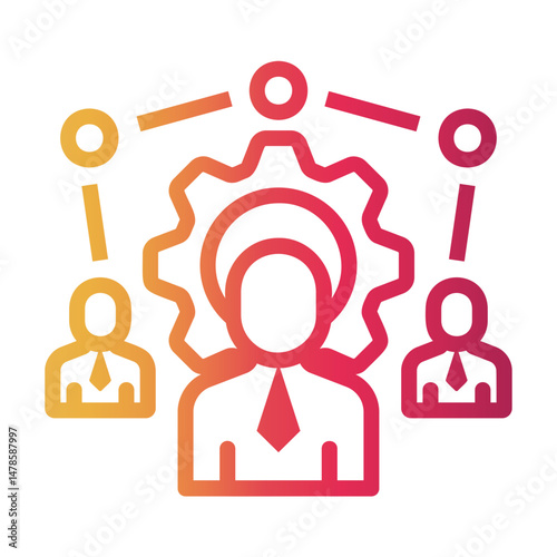 team Line Gradient Icon