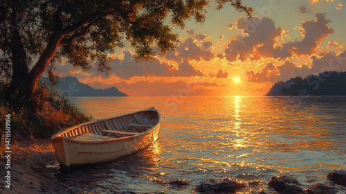 the serene lake of dusk