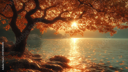 the serene lake of dusk