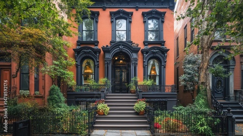 Elegant Brownstone Row Houses in Brooklyn, New York City