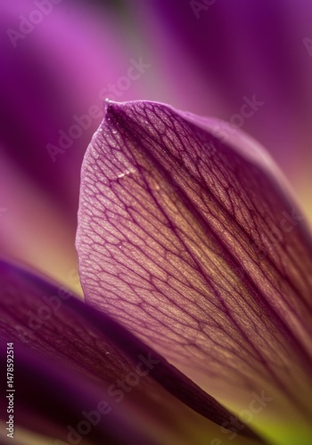 Close-up of Vibrant Purple Flower Petal Showing Vein Details