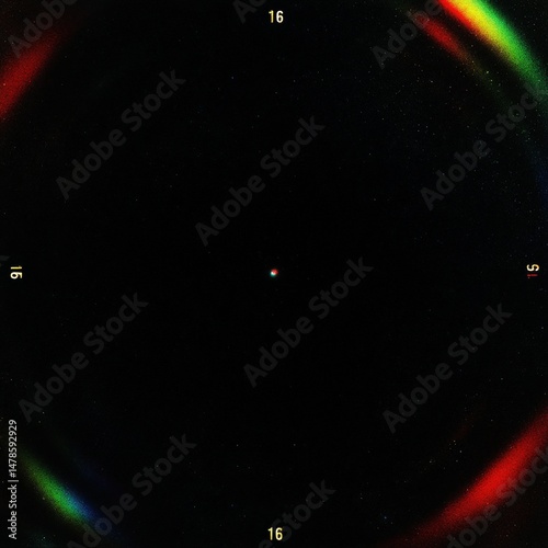 Vintage Camera Focus Frame with Digital Numbers and Light Streaks - Retro Overlay Effect | Spectroscopic Spectrum: A unique capture of a scientific instrument's display,  