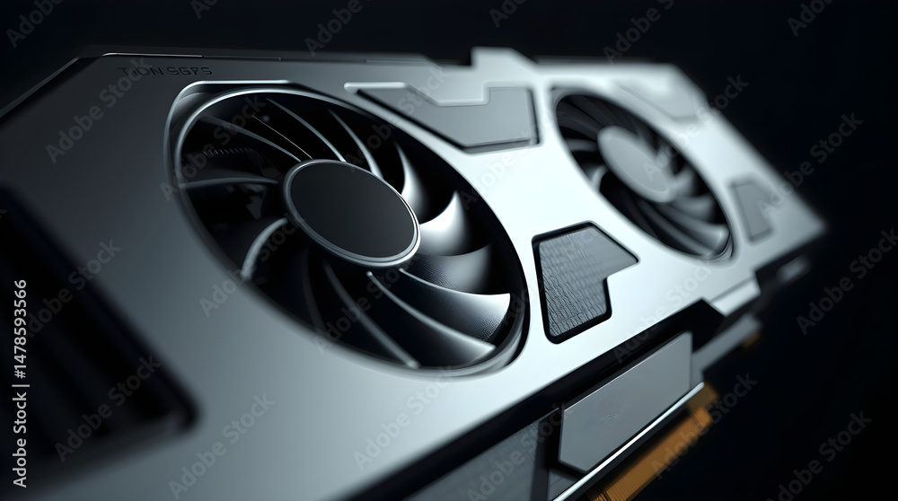 Fototapeta premium Modern graphics card cooling system displaying innovation and power