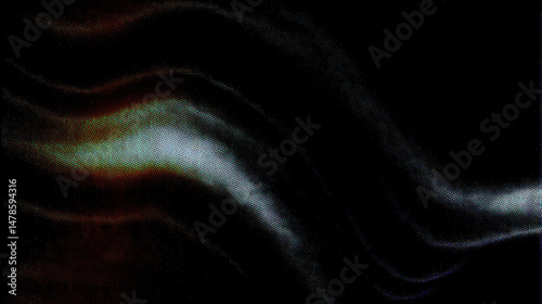 Abstract Wavy Light on Black: Abstract wavy light streaks on a black background, with vibrant colors that create a sense of energy and movement.  Light Leak, Retro Camera Effect, Grunge Noise
