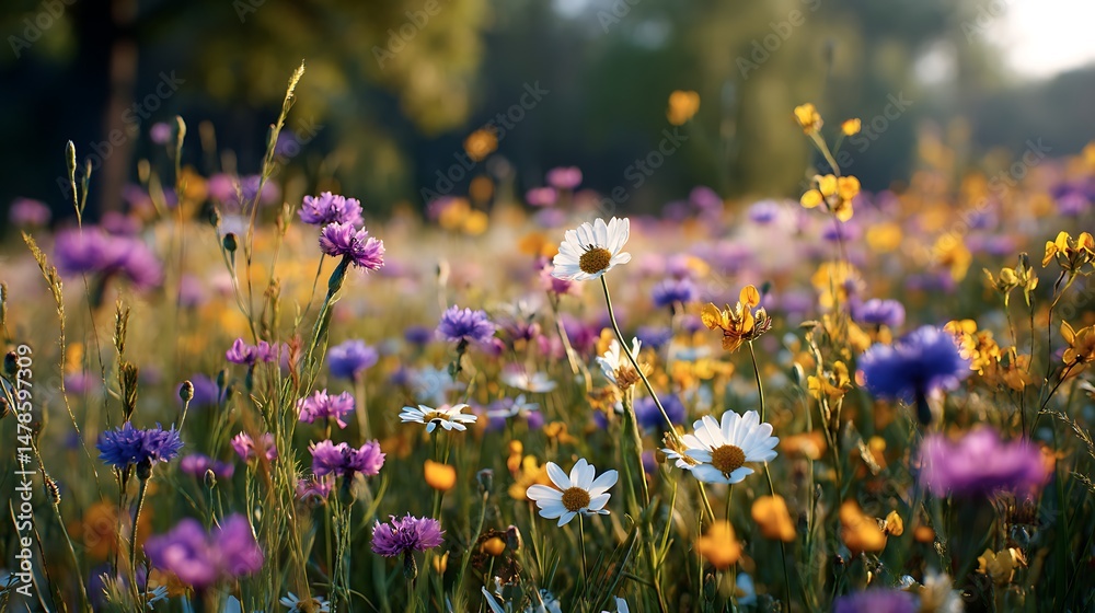 Fototapeta premium Flowers blooming in a field