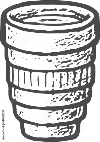 A detailed black-and-white sketch of a camera lens, highlighting its intricate design and focus rings, essential for photographers aiming for precision and clarity in their shots