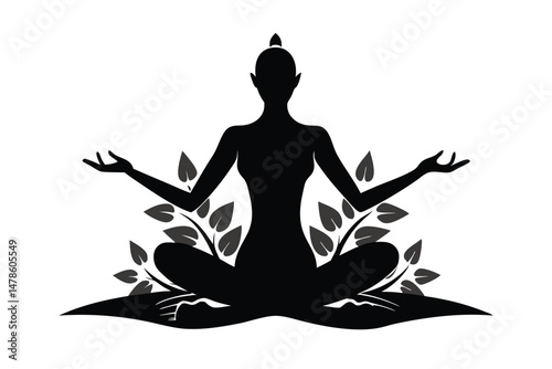 yoga silhouette vector