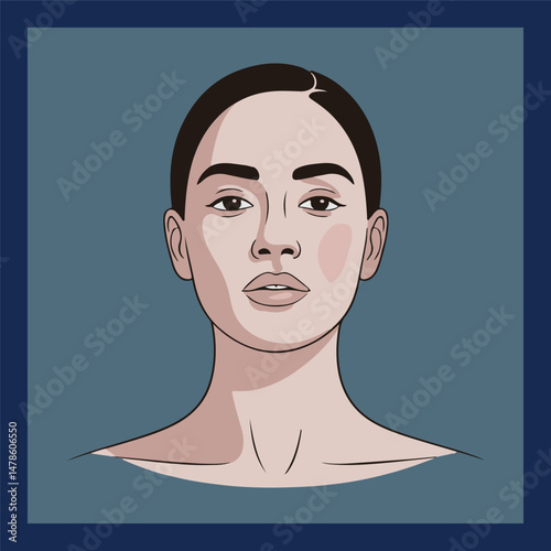 Portrait of a beautiful woman face with head 