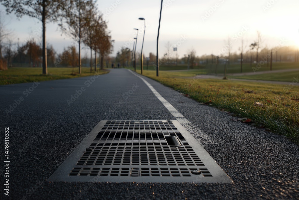Fototapeta premium Energy harvesting pavement under jogging path