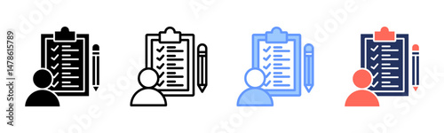 Self Assessment icon sheet multiple style collection