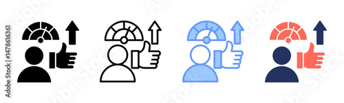 Performance Appraisal icon sheet multiple style collection