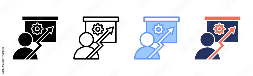 Fototapeta premium Self Development icon sheet multiple style collection