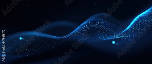Abstract digital wave design in dark blue tones.