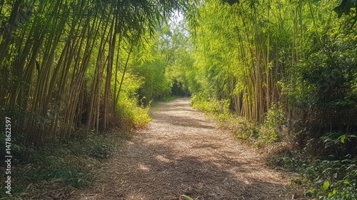 Serene Bamboo Forest Path: A Tranquil Nature Escape