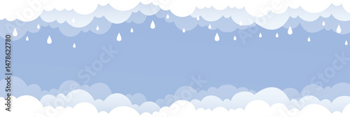Vector rain cloud cartoon style banner