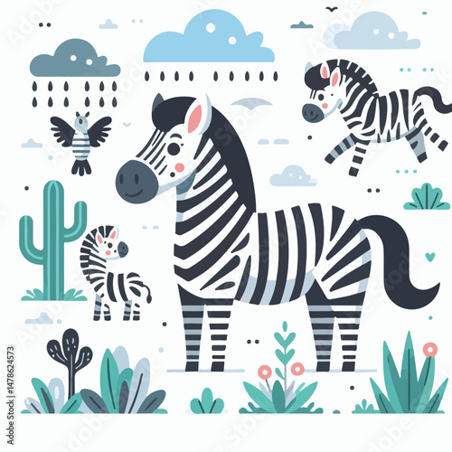 animal, zebra, nature, safari, black, wild, pattern, illustration, stripes, vector, africa, design, white, background, wildlife, zoo, african, abstract, print, striped, skin, fur, graphic, mammal, art