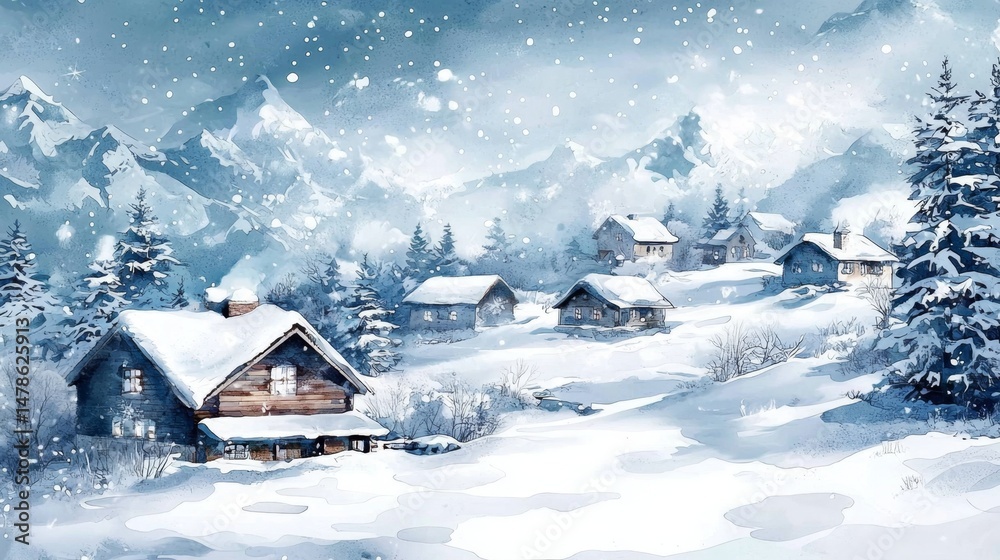 Naklejka premium Warm Christmas Atmosphere in Art