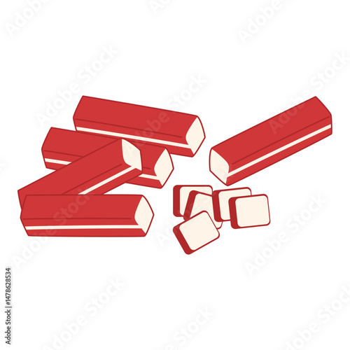 Surimi Crab Sticks seafood illustration