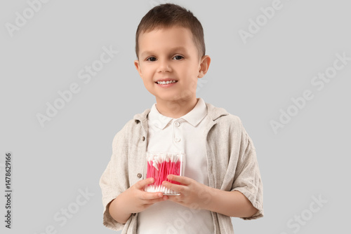 Cute little boy with cotton...
