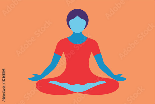 Lotus Pose Padmasana Yoga Asana Meditation Posture Illustration
