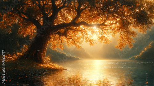 the warm, lyrical twilight of the lake