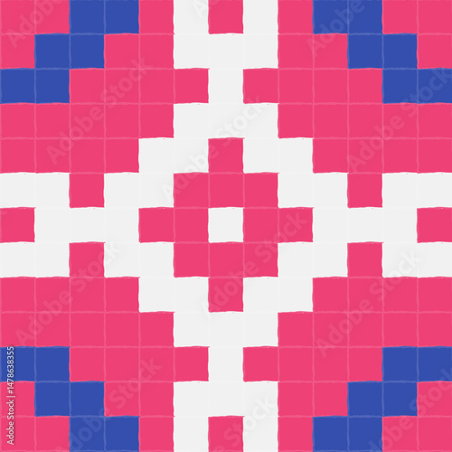 Artisan Weaving Pattern in Hand-Drawn Style