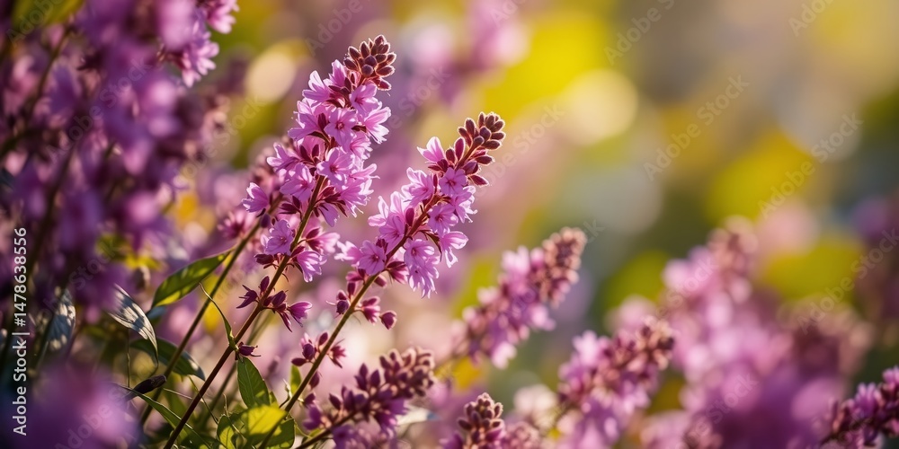 Naklejka premium Spring Blossom: Delicate Purple Pink Flowers