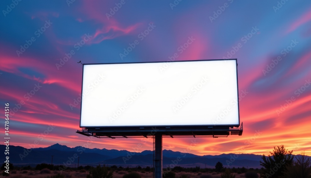 Obraz premium Billboard advertising sky sunset outdoor advertising desert landscape scenic view marketing opportunity