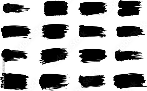 Black and white silhouette brush bundle on white background